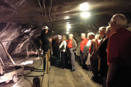 Underground guided tour of the Wieliczka salt mine.