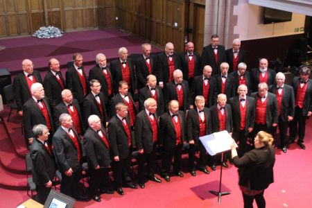 3b. the choir take the stage in the Kings hall Edinburgh