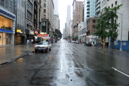 Rush hour on 5th Avenue, Manhattan, as Hurricane Irene approaches - 27th August