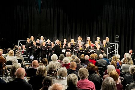 4 Lleisiau’r Afon on Stage.JPG